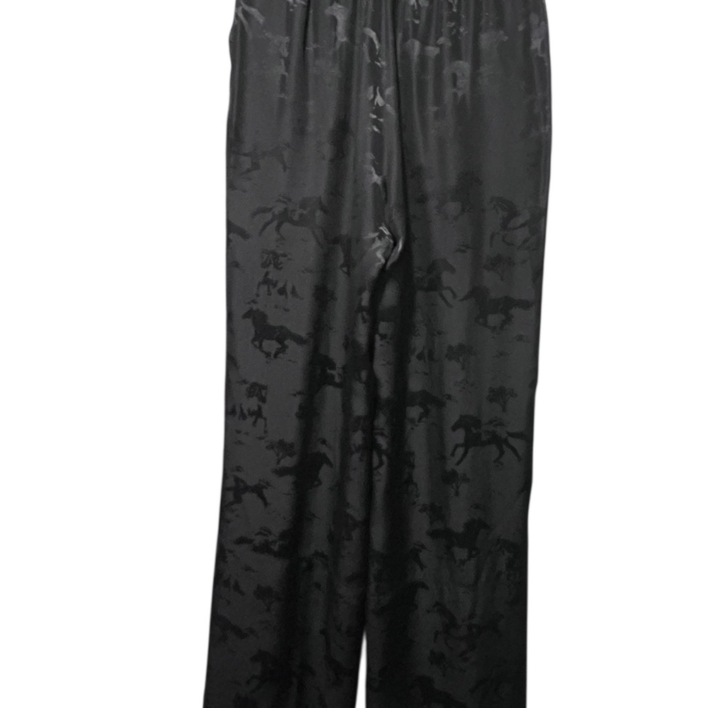 Ganni Black Horse Pattern pants